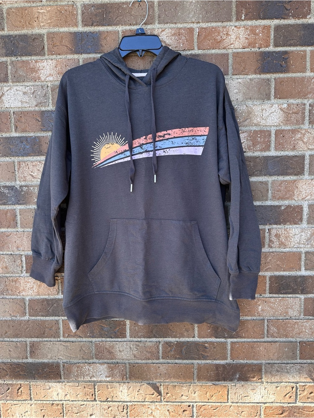 C&C California Charcoal Hoodie with Sunrise Stripe Graphic